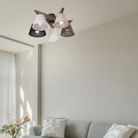 Brilagi - LED mennyezeti lámpa ANTHONY 5xE14/40W/230V tölgy-dió