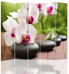 Gario Paraván Orchidea és csillogó kövek Méret: 180 x 170 cm, Kivitelezés: Klasszikus paraván
