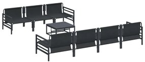 Kerti Kanapé Szett párnával 8 pcs Antracit Acél &amp; Szövet
