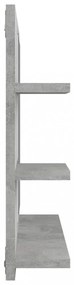 betonszürke szerelt fa fürdőszobai tükör 60 x 10,5 x 45 cm