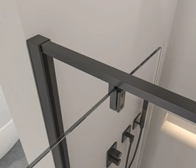 Erga Sydney, zuhanykabin egyszárnyú ajtóval 90 (ajtó) x 100 (fal) x 195 cm, 6mm átlátszó üveg, fekete profil, ERG-V02-SYDNEY-D090G100-BK
