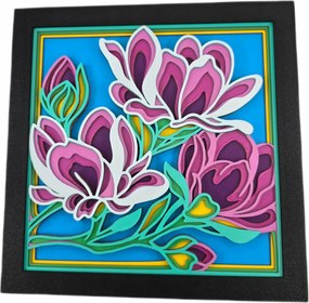 Magnólia Tavasz Mandala Kép Fali dekoráció 3D nyomtatás