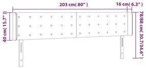 cappuccino színű műbőr LED-es fejtámla 203x16x78/88 cm