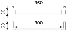 NIMCO MA 29035-26 - Fali törölközőtartó MAYA 36 cm fényezett króm