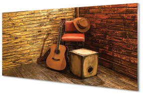 Akrilkép Guitar kalap szék 100x50 cm