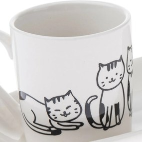 Porcelánová šálka s podšálkem Kočky 90 ml