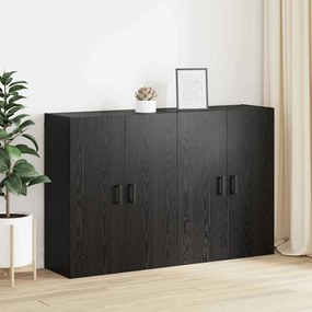 Fali Szekrények 2 pcs Musta tammi 69.5 x 34 x 90 cm Faanyag