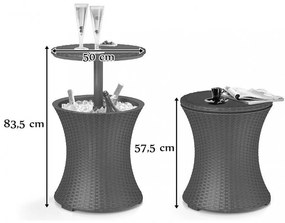 Cool Bar Rattan kerti italtartó asztal