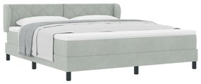 Boxspring Ágy Matrac Világosszürke 180x200 cm, Bársonyos