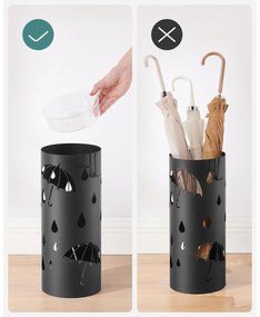 ANABEL fém esernyőtartó, 17x41cm, fekete SongmicsHome