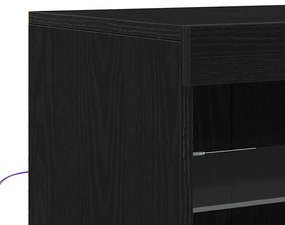 Széf LED -es lámpákkal Fekete tölgy 41 x 37 x 67 cm Faanyag