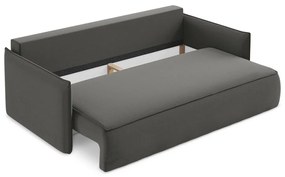 Sötétszürke bársony kinyitható-tárolóhelyes kanapé 225 cm Hula – Makamii
