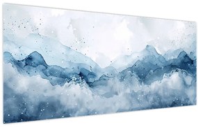 Kép - Felhők és hullámok, akvarell (120x50 cm)