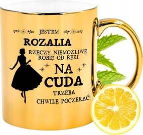 Prémium Arany Csillogó Bögre Rozáliának Ajándék Nyomtatott Fotóval