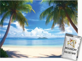 Fotótapéta Tengerpart Pálmafák Tenger Tájkép Falra Hálószoba Nappali 250x175