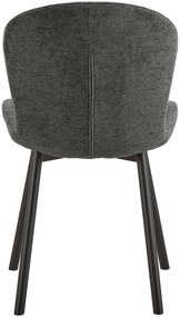 MAZZONI EXPORT FIORA Sötétszürke (Apia 458 szövet) / fekete váz – MODERN KÁRPITOZOTT CHENILLE SZÉK NAPPALIBA/ÉTKEZŐBE