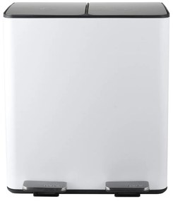 Matt fehér acél szelektív pedálos szemetes 2x20 l Aliya – Spirella