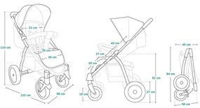 Lionelo - ANNET PLUS sport babakocsi Concrete