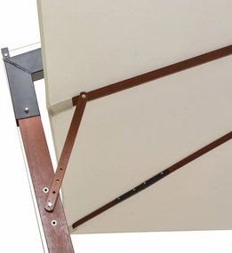fehér függő napernyő fa rúddal 300 x 300 cm