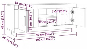 betonszürke szerelt fa TV-szekrény 102x35x45 cm