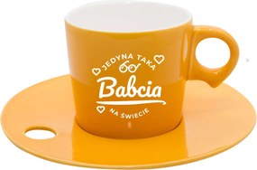 Gyönyörű 150ml-es csésze csészealjjal, Ajándék Nagymamáknak Nagymama Napjára