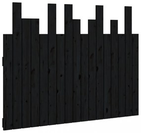 fekete tömör fenyőfa fali fejtámla 108 x 3 x 80 cm
