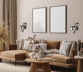 Italux modern fali lámpa canello króm fekete füstös itxwl-406007-3a-bcr