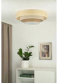 Duolla - LED Mennyezeti lámpa LUNETA LED/26W/230V átm. 60 cm 4000K rattan/bézs