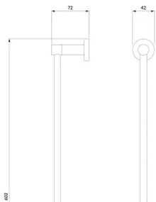 OMNIRES MP60216GR - Fali törölközőtartó MODERN PROJECT 60 cm grafit