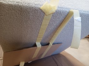 AKCIÓ Kinyitható U alakú ülőgarnitúra SMART BOUCLE 303x143 cm, szürke-bézs II. osztály
