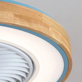 Brilagi - LED dimmelhető lámpatest ventilátorral LED/38W/230V 50 cm kék/tölgy + távirányító