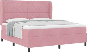 vidaXL Boxrugós ágy matracmal Rózsaszín 200 x 180 cm Poliészter
