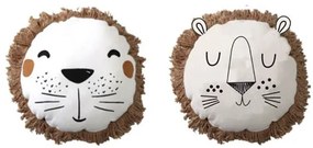 Kerek dekoratív párna LION 40 cm, fehér - több kialakítás