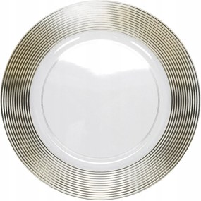 Karácsonyi Dísztányér Arany Elegáns Átlátszó Mintával Átm. 33CM