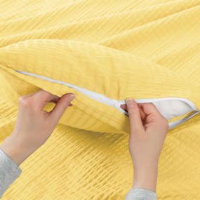 Goldea krepp párnahuzat - sárga 40 x 40 cm