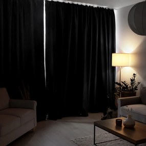 Goldea sötétítő függöny blackout szatén fényű - fekete színű 270x180 cm