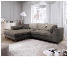 Kihúzható, tárolóval ellátott L-alakú balos sarok ülőgarnitúra LAGOA taupe/szürke