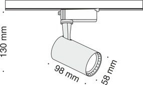 Maytoni TRACK TR003-1-6W3K-B Sínreflektor LED/450LM 450LM IP20