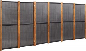 vidaXL fekete 6 paneles térelválasztó 420x180 cm