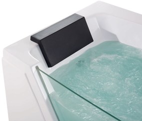 Fehér whirlpool masszázskád LED világítással 174 x 79 cm SAMANA Beliani