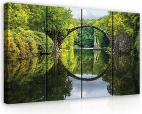 Vászonkép 120x80 Ördöghíd Rakotzbrucke Kromlau Németország tükröződő tükör víz