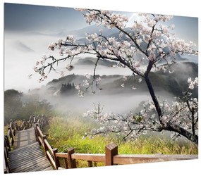 Virágzó tavaszi tájkép (70x50 cm)