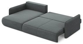 Szürke kinyitható-tárolóhelyes sarokkanapé (bal oldali) Nanea – Makamii