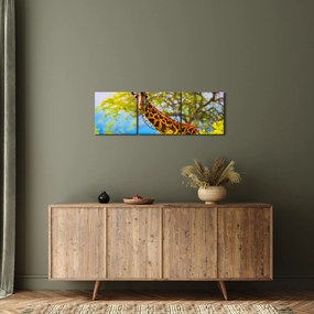 Egy kép egy zsiráfról Afrikában (órával) (90x30 cm)