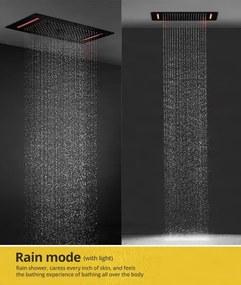 Falba süllyesztett zuhanyrendszer ELITE EDITION BCS1557 LED-világítással, fekete és matt fekete felülettel — Króm