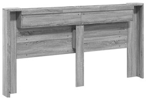 szürke sonoma színű áthidalószekrény LED-ekkel 200x16,5x103,5cm