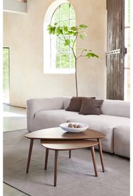 Barna dohányzóasztal szett tölgyfa dekorral 2 db-os 70x100 cm Adda – Unique Furniture