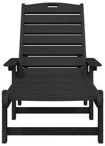 Fekete Napozóágy 53x162x98.5 cm HDPE