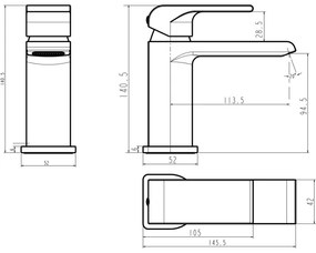 Novaservis - NOBLESS SHARP mosdócsaptelep, fényes króm