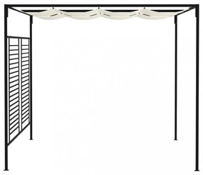 krémszínű pavilon behúzható tetővel 3 x 4 x 2,3 m 180 g/m²